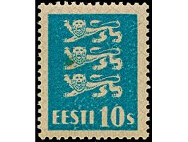 1935, Coat of arms 10 senti, both printings burelage and stamp image, printed on the gum side, mint never hinged, fine and sc