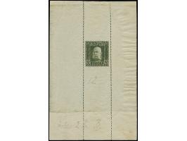 1912, Kaiser Franz Joseph I. 10 (H.) grünoliv, Probedruck als Einzelabzug im Blockformat auf gummiertem Papier, nur senkrecht