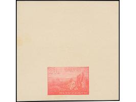 1915,King Peter &amp; Military Staff 20 pa. rose, imperforated singel die proof on ungummed, white paper (88x85mm), fine, sig