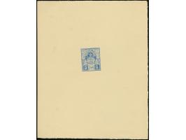 1918, Coat of Arms 5 pa. blue, imperforae single die proof on glossy, ungummed paper (113x114mm), fine