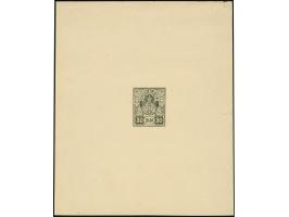 1918, Coat of Arms 30 pa. black, imperforate single die proof on glossy, ungummed paper (107x127mm), small tear at right and 