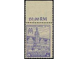 Leipziger Messe 24 Pfg. in der Fehlfarbe Blauviolett, postfrisches Oberrandstück, signiert Herbst BPP