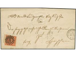 12 Kreuzer rot, oben rechts voll-, sonst breitrandig, links mit ca. 3 mm Bogenrand (unten nicht ganz komplett), mit zentrisch