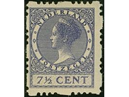 1926/39, Queen Wilhelmina 7½ c. violet with three-hole trial perforation (Driegaats), mint never hinged, very fine. ProFi has