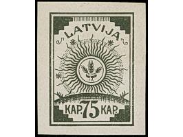 1919, Ear of corn 3-5 kopeks and 15-75 kopeks black, on chalky paper, without gum, fine, 3 kopeks signed, certificate Watzke 