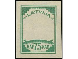 1919, Ear of corn 75 kopeks green/orange and frame only, on honeycomb watermarked paper, without gum, frame only small crease