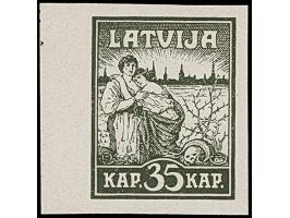 1919, Liberation of Riga 5-35 kopeks black, on chalky paper, without gum, fine, certificate v. Hofmann BPP (1992)