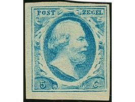 1852, King Wilhelm III. 5 c. pale blue, fresh colour and good to wide margins all around, mint never hinged, fine, unsigned w