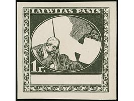 1920, Red Cross 20 kopeks -1 rubel black on chalky paper, frame only, without gum, scarce, fine