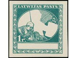 1920, Red Cross 20 kopeks -1 rubel green on chalky paper, frame only, without gum, scarce, fine