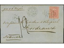 1866, Numerals 20 c. rose, fresh colour and even large margins, tied by barred oval "2" with adjacent French octagonal "MONTE