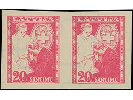 1936, White Cross 3-20 santimi, imperforated archive proofs, horizontal pairs, without gum, scarce, fine