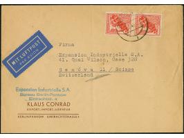 1949, Rotaufdruck 30 Pfg. im senkrechten Paar mit Stempel “BERLIN N20 8.7.49” als portogerechte Mehrfachfrankatur auf IAS-Luf