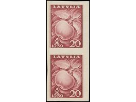 1939 Harvest Festival 20 santimi, imperforated archive proof, vertical pair, without gum, fine