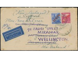 1949, Rotaufdruck50 und 40 Pfg. mit Stempel “BERLIN-DAHLEM &nbsp;20.10.49” als portogerechte Frankatur auf IAS-Luftpostbrief 