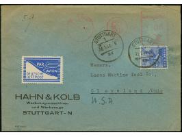 1948, Jeia-Marke ohne Poststempel auf Luftpost-Brief mit Absenderfreistempel 100 Pfg. &nbsp;“STUTTGART 15.5.48 - Hahn &amp; K