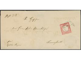 1 Gr. karmin mit Plattenfehler “Rahmen links neben TS in DEUTSCHE gebrochen” und klarem NDP EKr. “SANDSTEDT 15.6.72” auf dopp