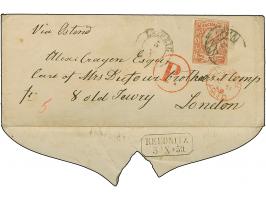 "REUDNITZ 5/X 59", der Ra2 der Briefsammlung, sauber rückseitig abgeschlagen auf Briefkuvert mit Johann 5 Ngr. ziegelrot, vol