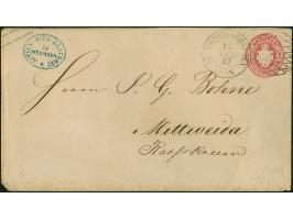 "218" auf Umschlag Wappen 1 Ngr. rosa, mit sauber nebengesetztem DKr. "HERMSDORF b. DRESDEN 16 FEB. 67" nach Mittweida. Gerin