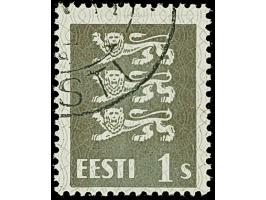 1940, Coat of arms 1 senti grey on white paper, used, fine, scarce