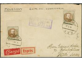 1921, Governor Zeligowski 150 marka, perforated and imperforated, tied by cds. “WILNO 27.I.22” ro registered express cover to