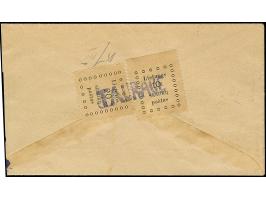 1919, First Kaunas Issue 10 and 20 skatiku tied by straight line "TAURAGE" to reverse of cover to Kaunas, slightly reduced at