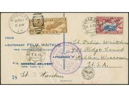 1935, Vaitkus 40 centu tied by cds "KAUNAS centr. 31.X.35" to registered cover with additional Lithuania and USA franking, wi
