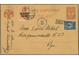 1918, 20 Pfennig auf 10 Kopeken dunkelviolettultramarin, sauber mit L1 “DORPAT” mit nebengesetztem handschriftlichem Vermerk 