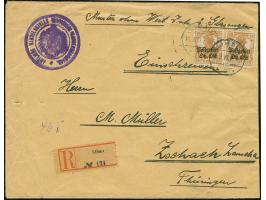 Germania15 Pfennig. braunocker, zwei Einzelwerte, mit Stempel “LIBAU 18.9.17”, als portogerechte Mehrfachfrankatur auf komple