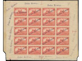 TELEGRAMM: Germania 1 Mark, kompletter Bogen, sowie Germania 20 Pfennig im senkrechten Dreierstreifen, vorder- und rückseitig