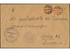 1920, CGHS 30 Pfennig, senkrechtes Paar, sauber mit Stempel “OPPELN 13.10.20” auf großformatigem Dienstbrief der Regierung mi