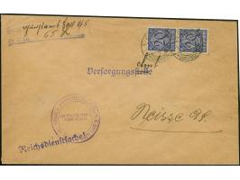1920, CGHS 20 Pfennig, senkrechtes Paar, sauber mit Stempel “COSEL -9.10.20” auf großformatigem Dienstbrief mit nebengesetzte