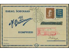 1937, PARO lettersheet no. 12, with additional franking 10 senti brown, with special cds. “TALLINN XI ÜLDLAULUPIDU 23 VI 38” 