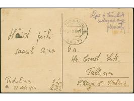 CASH-FRANKINGS: 1941, TUDOLIN, “Rpn 6 tasutud sularahas” handwritten with signature of postal clerk and adjacent cds. “TUDULI