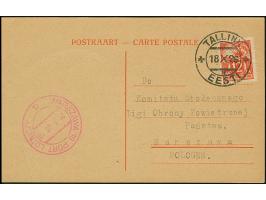 Drucks Roundflight "Warsaw-Lida-Wilna-Riga-Tallinn-Helsinki-Warsaw", card with Craftsmen 12 marka tied by cds. "TALLINN 18 X 