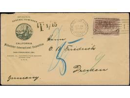 1893, Columbian Exposition 2 c. tied by special machine cancel “WOLD'S FAIR STATION CHICAGO 1893 OCT.23” to underfranking adv