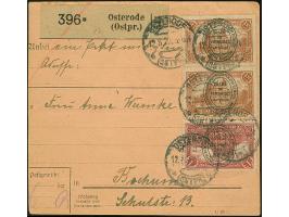 1920, Aufdruckausgabe im Hochoval 1 Mark sowie senkrechtes Paar 1,50 Mark, sauber mit Aufgabestempel “OSTERODE 12.8.20” auf P