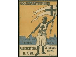 1920, Aufdruckausgabe im Hochoval 30 Pfennig, mit Stempel “OSTERODE 17.7.20” auf farbiger “Volksabstimmung Bezirk Allenstein 
