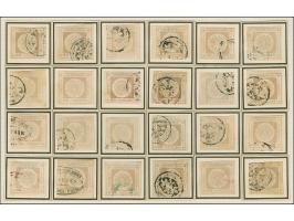 1860, 60 c. dull lilac (shades), the complete re-plating of the Transfer of 12 Types showing 24 stamps including Lee "A" numb