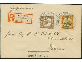 “MITTELLANDBAHN (DOA) a ZUG 34 13.4.14” zweimal klar auf Kaiseryacht 2½ H. ohne Wasserzeichen und 20 H. mit Wasserzeichen als