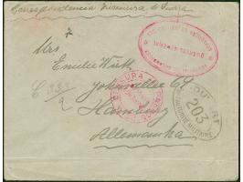 1917, “PROVINCIA DE MOCAMBINQUE REPARTICA DE INFORMACOES QUARTEL GENERAL” roter Ovalstempel auf Kriegsgefangenen-Brief mit ro