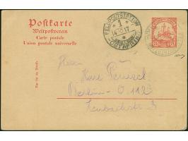 1917, “FELDPOSTSTATION DEUTSCH OSTAFRIKA 1 14.10.17” einmal etwas schwach auf Ganzsachenkarte 10 Pfg. mit nebengesetztem 2. k