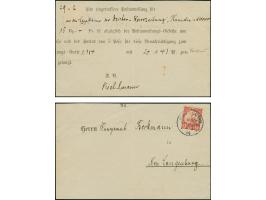 1901, Kaiseryacht 5 P. dunkelkarminrot mit EKr. “DAR-ES-SALAAM DOA 2.3.04” auf etwas beschnittenem Faltbrief vom Postamt mit 