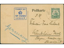 1916, “F.P.O. No. 306 18.DE.16” klar auf Kaiseryacht 4 H. mit Wasserzeichen auf Vordruckkarte eines Internierten mit rückseit