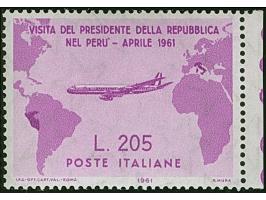 1961, Gronchi Flight 205 l. rose lilac, fresh colours, unmounted mint, very fine and scarce, signed Calves