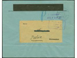 1916, “Fr. lt. Einn. Nachw. in Tanga” violetter Rahmenstempel und L2 “Frankiert mit 7½ H.” als Barfrankierung auf Brief von “