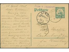 1915, Ganzsachenkarte 4 H. mit Stempel “SALALE (DOA) 6.5.” (ohne Jahreszahl) und viel Text via “LINDI DOA 22.5.15” mit violet