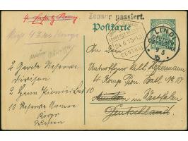 1915, Ganzsachenkarte 4 H. mit Stempel “LINDI DOA 9.5.15” mit viel Text und schwarzem Zensur-L1 “Zensur passiert” via “LOUREN