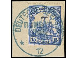 “DSP BOMBAY-LINIE *a 1.3.12” (D. König) klar auf Kaiseryacht 15 H. mit Wasserzeichen auf Briefstück in einwandfreier Erhaltun