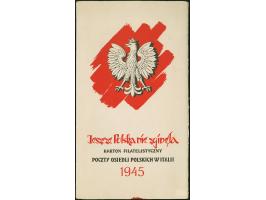 1945, special presentation folder 'Corpo Polacco' with Polish Eagle and opening lines of the national anthem on front cover, 